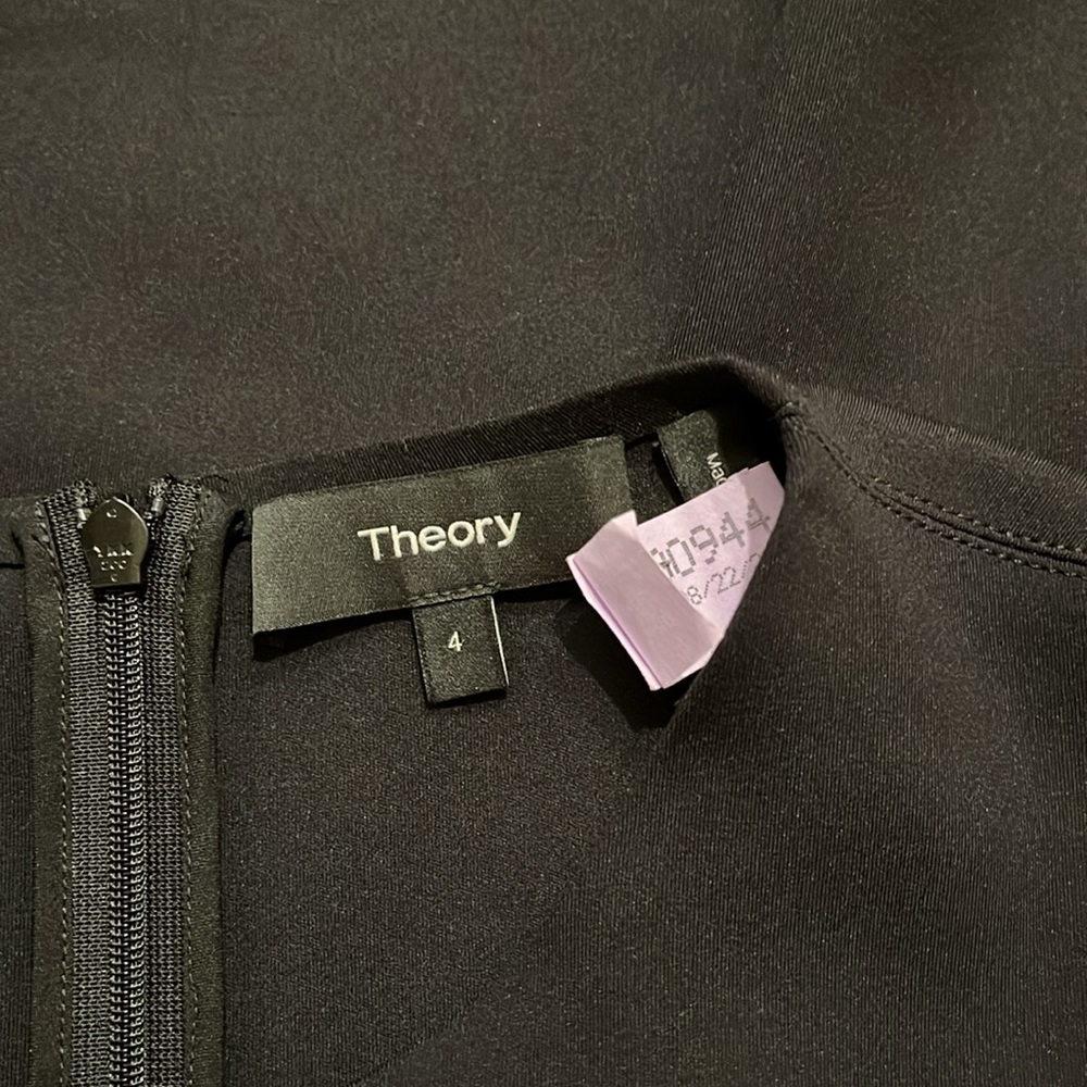 Theory Sleeveless Fitted Scuba Dress In Black - Picture 4 of 6